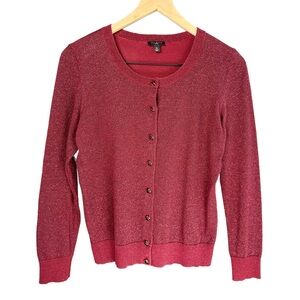 Talbots Sparkling Cardigan Sweater | Red | SP